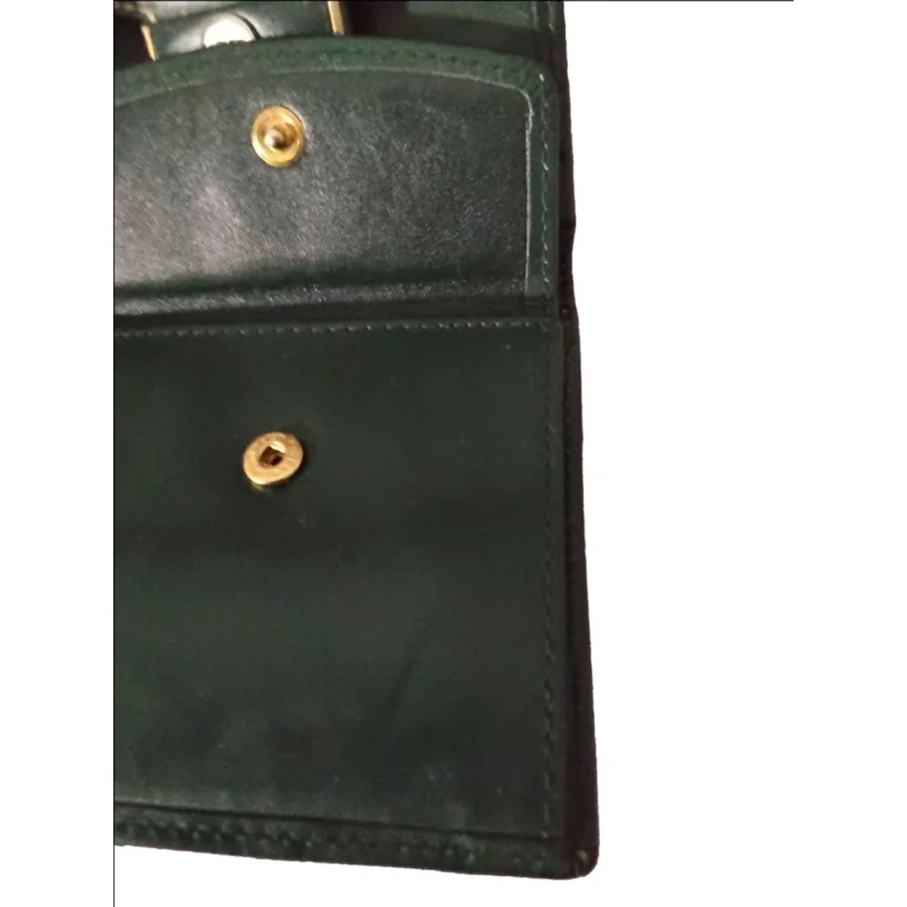 NEW ARRIVAL- Christian Dior Green Leather Vintage Bifold Compact Wallet